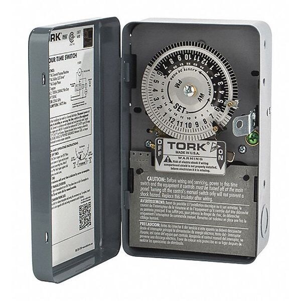 Tork Time Switch 30A 347V Spst Indoor 24 Hr 11017 Zoro