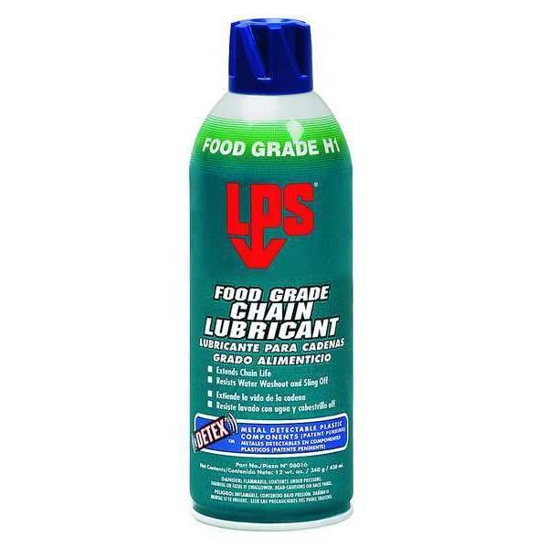 Lps Food Grade Chain Lubricant with Detex, H1 Food Grade, 16 oz Aerosol