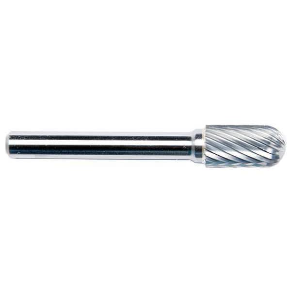 Zoro Select Carbide Bur, Cylindrical Ball Nose, 3/8 19D673