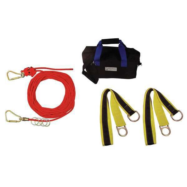 Falltech Horizontal Lifeline Kit, 100 ft., Red G777100 | Zoro