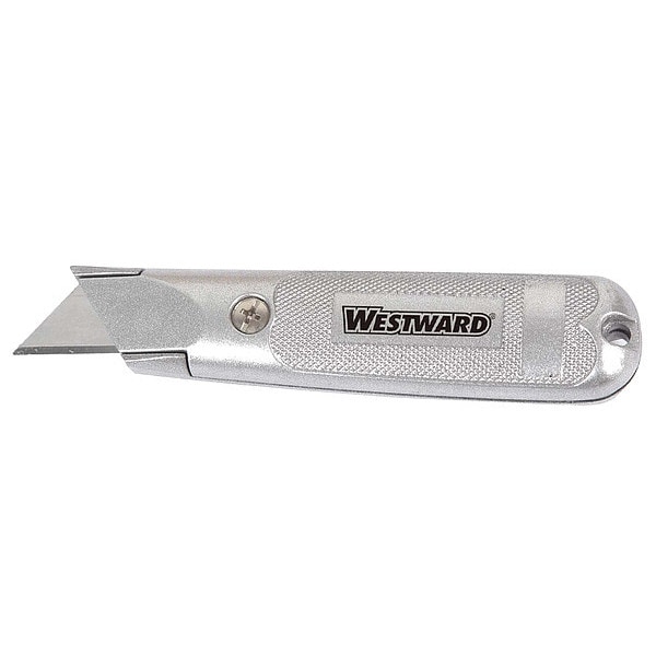 Westward Utility Knife, Fixed Blade, Utility, General Purpose, Aluminum 19G962