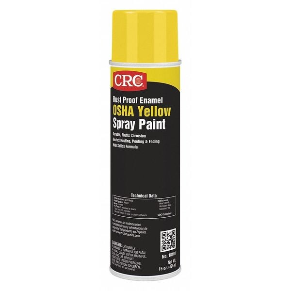 Crc Rust Proof Spray Paint, OSHA Yellow, 15 oz 18101 Zoro