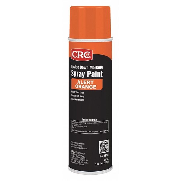 Crc Marking Paint, 17 Wt Oz, Alert Orange, Water, propane, Petroleum