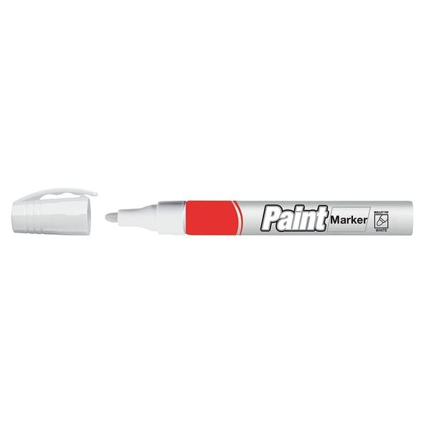 Zoro Select Industrial Marker, Jumbo Tip, White Color Family, Ink