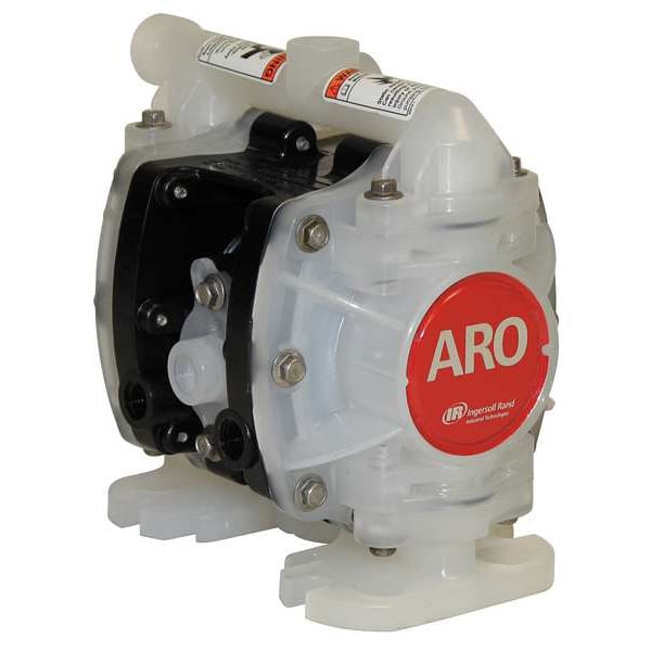 Aro Double Diaphragm Pump, Polypropylene, Air Operated, PTFE, 5.3 GPM PD01P-HPS-PTT-A