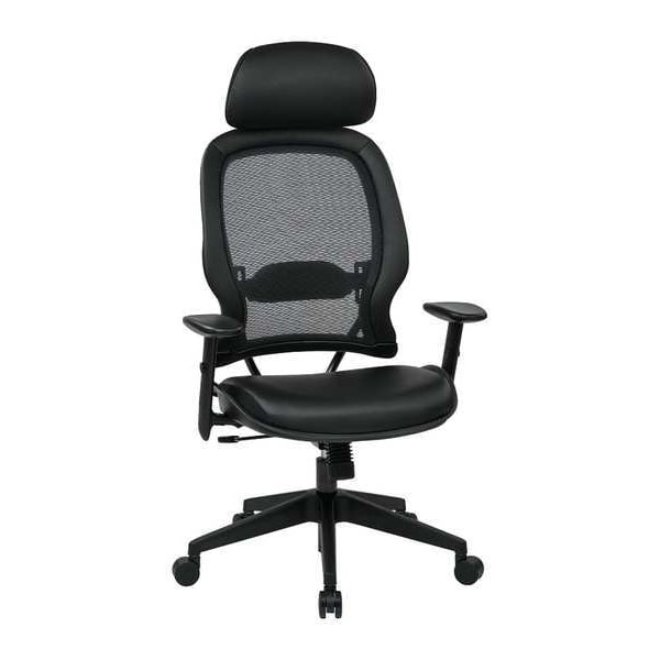 Office Star Desk Chair, Leather, 19" to 231/4" Height, Adjustable Arms