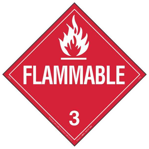 Labelmaster Placard, 10-3/4inx10-3/4in, Flammable, PK10 19UA61