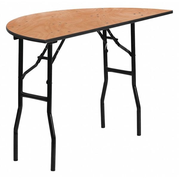 Flash Furniture YTWHRFT48HFGG 60.11 Half Round Folding Table, 48" X 24" X 30.25", Wood Top