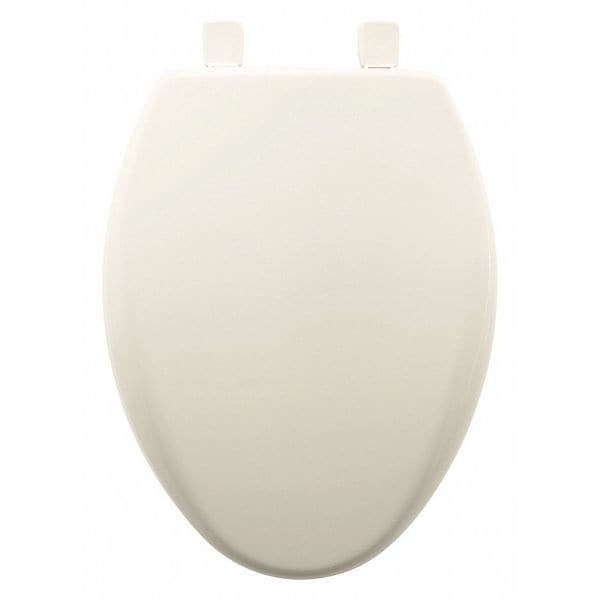 Bemis Elong Closed Front Toilet Seat, Biscuit, With Cover, Plastic