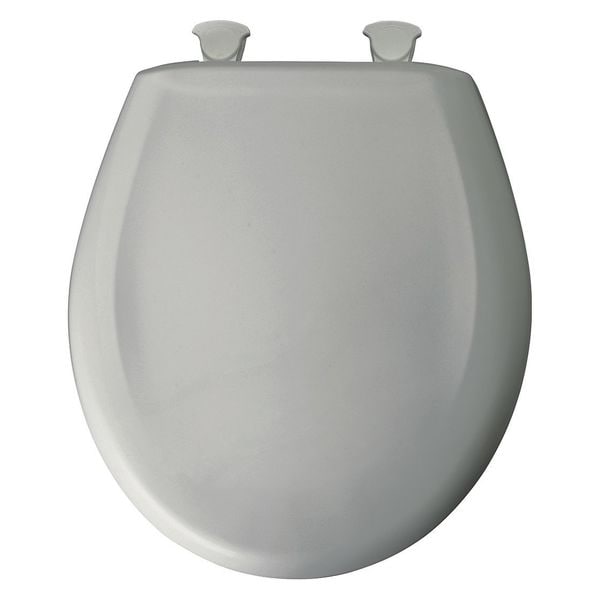 Bemis Round Closed Front Toilet Seat, Ice Gray, With Cover, Plastic