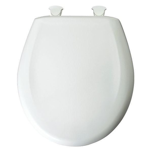 Bemis Round Closed Front Toilet Seat, Crane Wht, With Cover, Plastic
