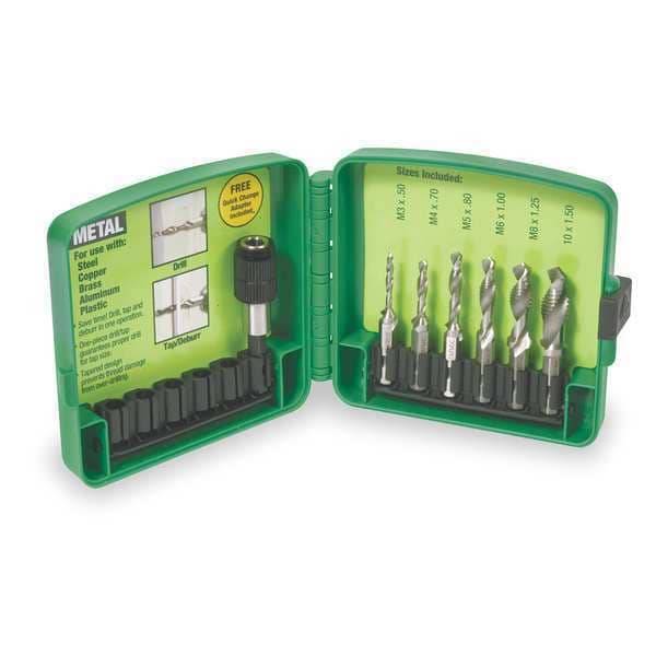 Greenlee Drill/Tap/Countersink Set, Metric, 6 Pc DTAPKITM Zoro