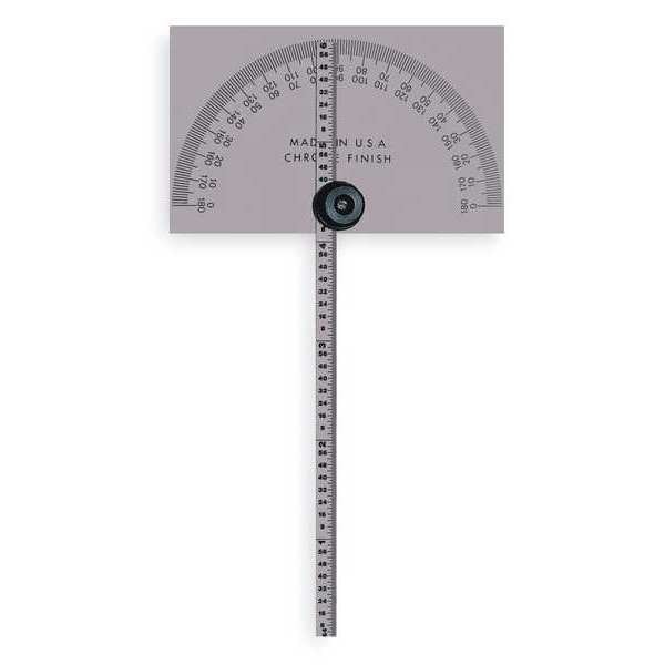 Mitutoyo Protractor, Rectangular, 6 In, 1/64 Grad 968203 Zoro