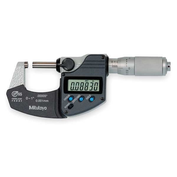 Mitutoyo Electronic Micrometer, IP65, 0 to 1" 29334430 Zoro