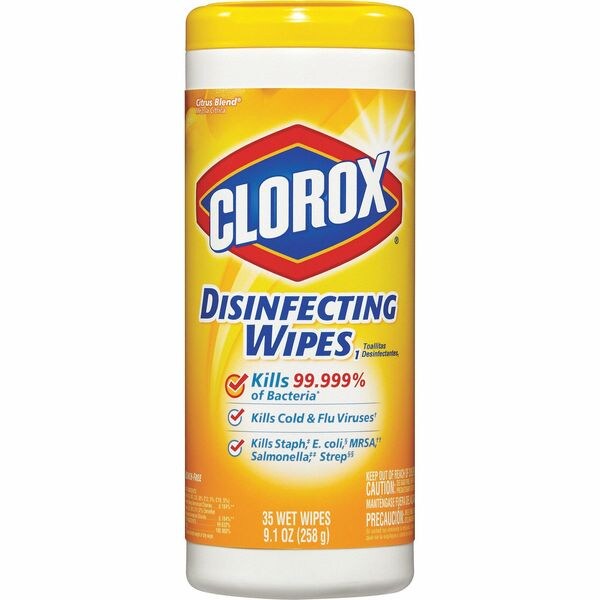 Clorox 01594 40.75 Disinfecting Wipes, White, Canister, Hard, Non
