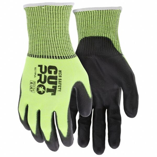 Mcr Safety Cut/Puncture Resistant Glove, HiVis, PK12 9277PUL Zoro