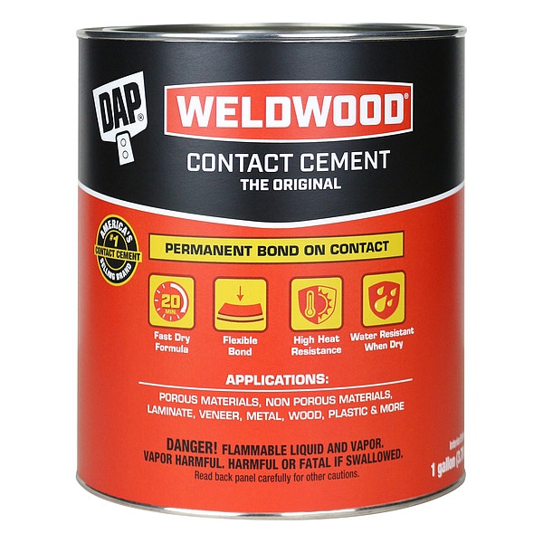 Dap Contact Cement, Weldwood, 1 gal, Can, Tan 00273 Zoro