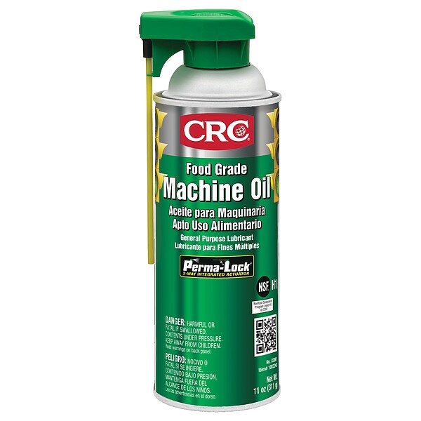 Crc Food Grade Machine Oil, H1 Food Grade, 32 to 300 Degrees F, 16 Oz. Aerosol Can, Clear 03081