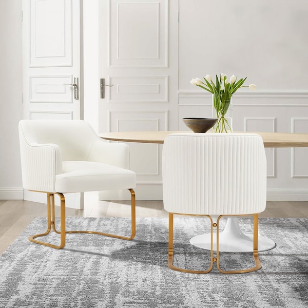 Manhattan Comfort Reeva Dining Armchair in Cream, PK2 2-DC078-CR - main