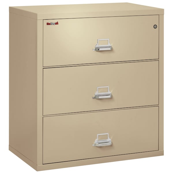 Fireking 31-15/16" W 3 Drawer Fire-Resistant Lateral File Cabinet, Parchment, Letter/Legal 3-3822-CPA - main