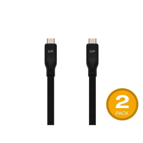 Monoprice USB4 Gen 2 Silicone Cable 6ft Black, 2PK 48848 - main