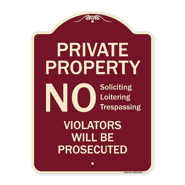 Signmission Burgundy, 18 Inch x 24 Inch, Heavy Gauge Aluminum A-DES-BU-1824-9946 - main