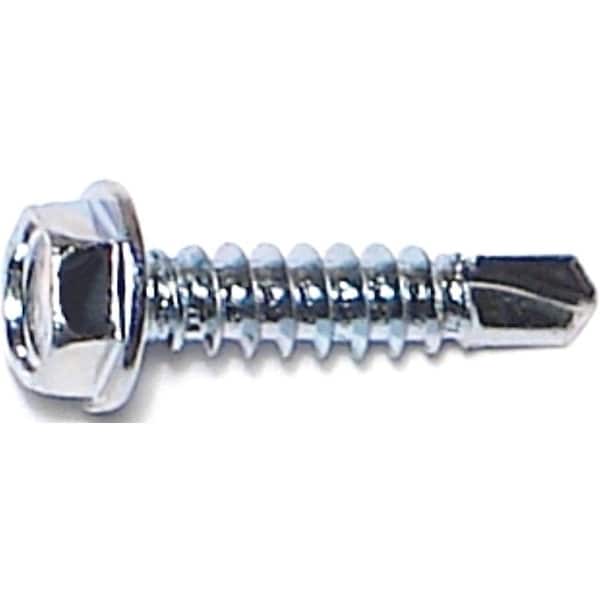 Midwest Fastener Self-Drilling Screw, #8 x 3/4 in, Zinc Plated Steel Flange Hex Head External Hex Drive 10276 - main
