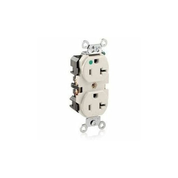 Leviton Plugs&Rcptcls, 20A, 125VAC, Almnd, Nylon 8300-T - main