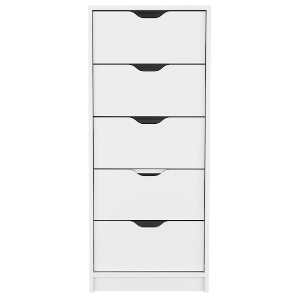 Homeroots 18" White Five Drawer Standard Chest 524961 - main