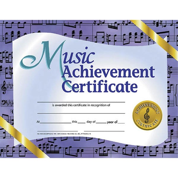 Alfred Music Hayes Music Achievement Certificates, 8.5 x 11 in., 90PK SW3481872 - main
