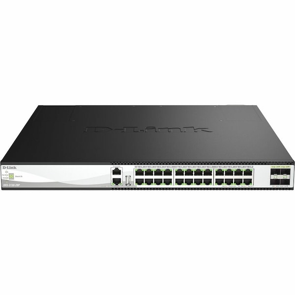 D-Link 28-PORT 10G MANAGED POE SWITCH WITH 24X10G MULTIGIG POE (60W) AND 4XSFP28 DXS-3130-28P - main
