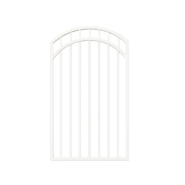 Nuvo Iron 33-in W x 56-in H Glossy Wht Coral Gate Arched 36-in W Opening SC Hardware W/Dbl Side Handle ICGA3356GW - main