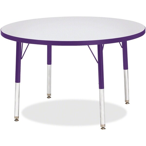 Jonti-Craft Berries Round Activity Table, 36 in. Diameter, E-height, Freckled Gray/Purple/Gray 6488JCE004 - main
