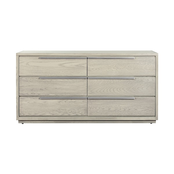 Homeroots 63" Gray Solid Wood Six Drawer Double Dresser 518616 - main