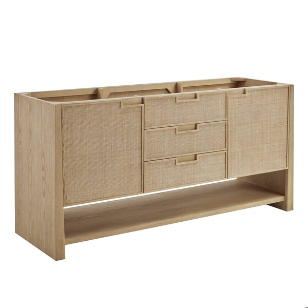 James Martin Vanities Solene 72 in. Double Vanity, Seaside Oak D225-V72-SSO - main