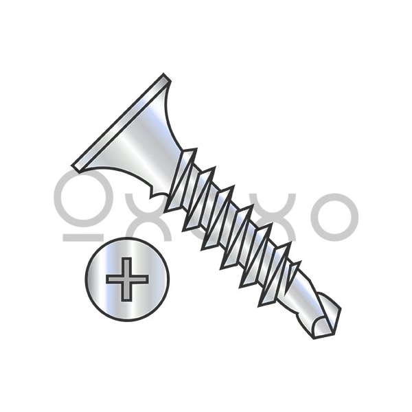 Oxoxo 6-20X2 Phillips Bugle Head Full Thread Self Drilling Drywall Screw Zinc and Bake, 4000PK 536599 - main