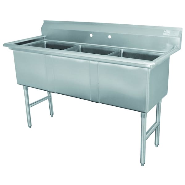 Advance Tabco Fabricated Sink 3-compartment no drainboards FS-3-3024 - main