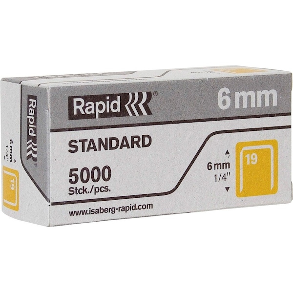 Rapid Staples 19, FneWire, Stndrd, 1/4", PK5000 23391100 - main