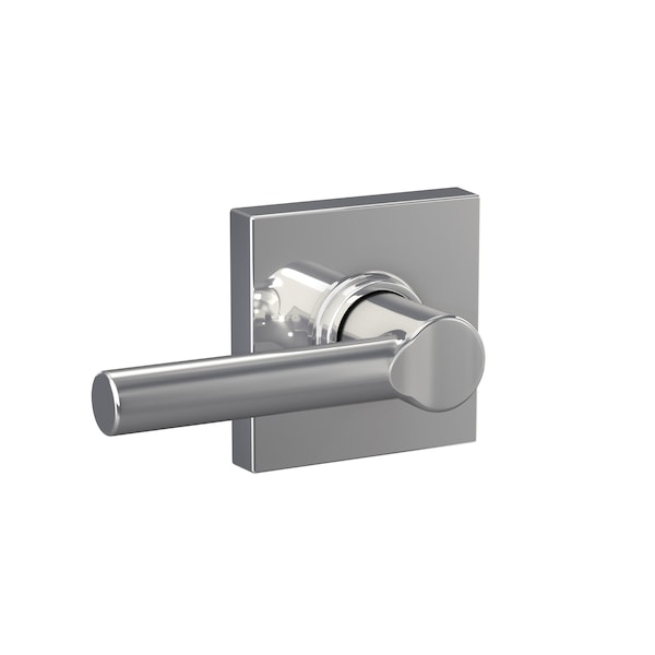 Schlage Residential Broadway Lever with Collins Rose Passage Lock with 16080 Latch and 10027 Strike Bright Chrome F10BRW625COL - main
