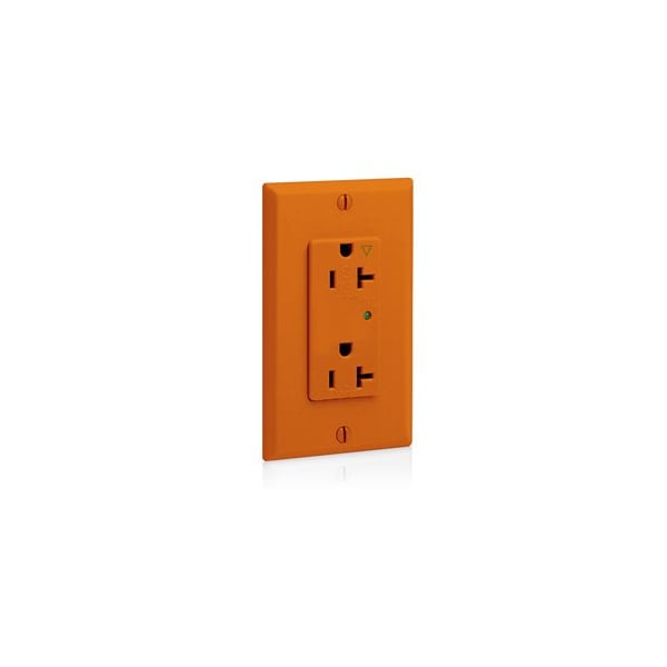 Leviton PlugsandReceptacles, 20A, 125VAC, Org, Nylon 5380-IGO - main