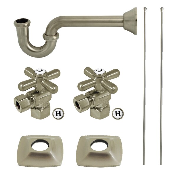 Kingston Brass Plumbing Sink Trim Kit with P-Trap, Brushed Nickel KPK110P8 - main
