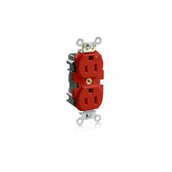 Leviton Lev-Lok Industrial Grade Tamper Resistant Duplex Receptacle, 15 Amp, 125 Volt MT562-IGR - main