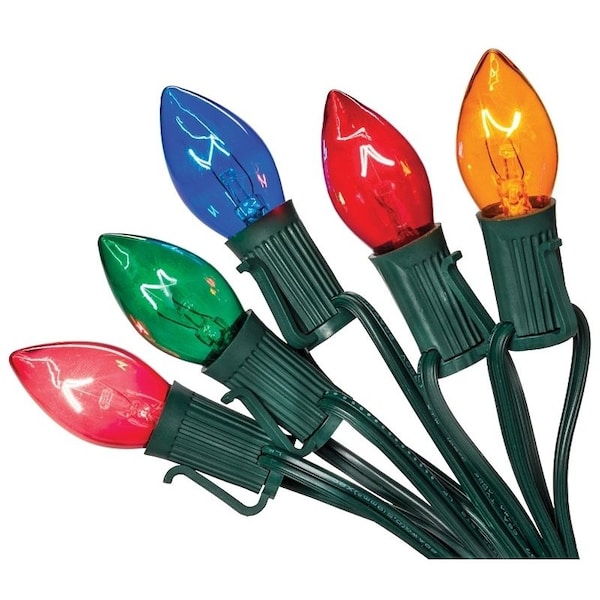 Santas Forest Light Set, Christmas, 120 V, 125 W, 25Lamp, C7 Lamp, Transparent Multi Lamp 03360/U00Z125I - main