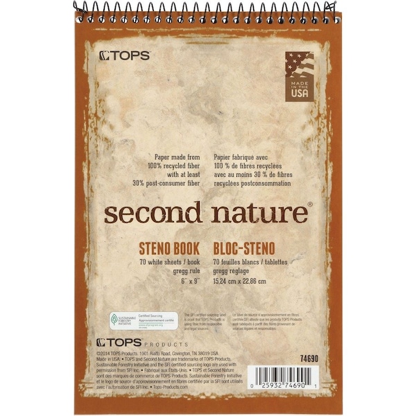 Tops Steno Notebook, Brown, White, PK4 TOP74690 - main