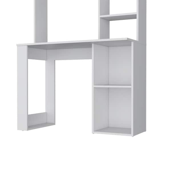 Homeroots 39" White Wood Computer Desk With Hutch 526174 - main