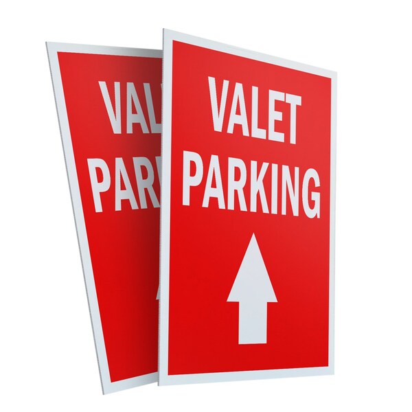 Signmission Valet Parking With Up Arrow, Plastic Signs Only 24 Inch x 36 Inch, Corrugated Plastic, 2PK CSB-2436-2PACK-ValetParkingWithUpArrow - main