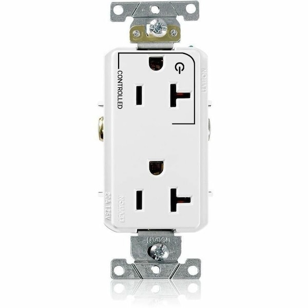 Leviton Controlled Decora Plus Duplex Receptacle 20 Amp, 125 Volt 16352-1PW - main