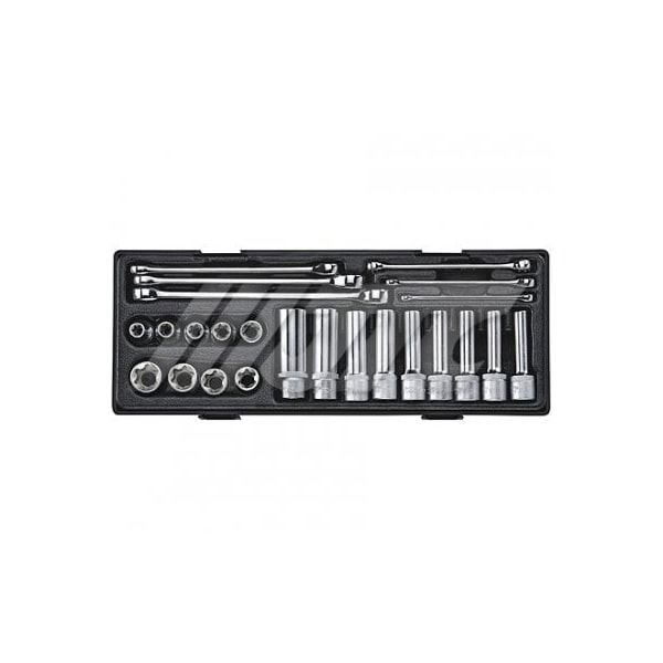 Jtc Auto Tools 1/2in DR 24pcs Star Socket Combination Set, E10-E24 Std and Deep, Star Wrenches K4241 - main