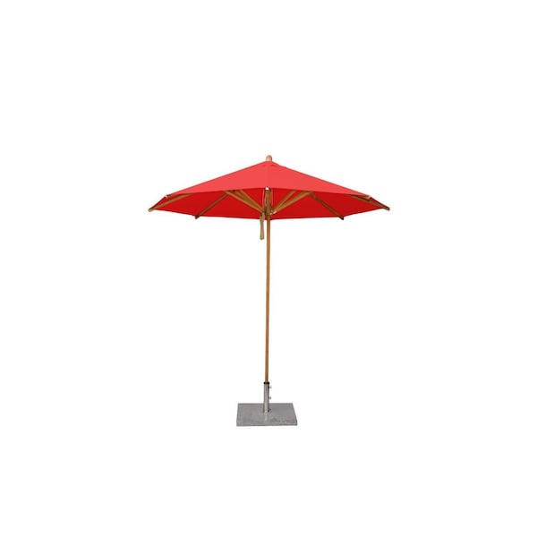 Bambrella 10' Round Bamboo Market Umbrella w/1.5" Pole Diameter Red Canopy 3.0m R-L38-R - main