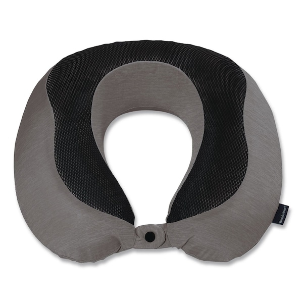Brookstone U-Shaped Memory Foam Travel Pillow, One Size Fits Most, 12.6 x 3.74 x 12.2, Gray/Black BNPM0007 - main